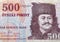 Money of Hungary 500 forint macro