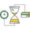 Money icon credit card, clock, hourglass vector