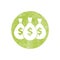 Money icon with three bags, vector pixel symbol