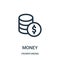 money icon vector from crowdfunding collection. Thin line money outline icon vector illustration