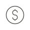 Money icon vector. Line dollar coin symbol.