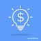 Money idea outline icon white color isolated on cyan background.
