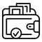 Money inspection icon outline vector. Food safety