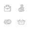 Money investment linear icons set