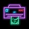 Money Issuing Printer neon glow icon illustration