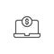 Money laptop outline icon