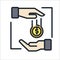 Money Lending Transactions Color Icon Illustration