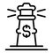 Money lighthouse icon outline vector. Finance people