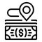 Money location icon, outline style