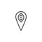 Money location pin outline icon