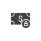 Money lock vector icon