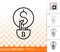 Money Locked simple black line vector icon