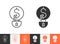 Money Locked simple black line vector icon