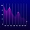 Money loss illustration, flat cartoon cash with down arrow stocks graph, concept of financial crisis, market fall, bankruptcy,