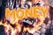 Money loss. The word Money burns in a fire. Financial crisis