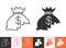 Money Lost simple black line vector icon