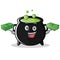 With money magic cauldron character cartoon