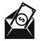 Money mail transfer icon, simple style