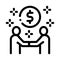 Money making deal icon vector outline illustration