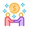 Money making deal icon vector outline illustration