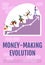 Money making evolution poster flat vector template