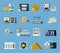 Money Manufacturing Icons Set