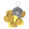 Money matters concept with compass and gold coins