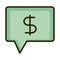 Money message business financial investing line and fill icon