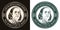 Money monochrome round emblem