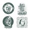 Money monochrome vintage badges