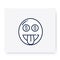 Money mouth face line icon. Editable illustration