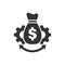 Money optimization icon in flat style. Gear effective vector illustration on white isolated background. Finance process business