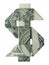 Money Origami 1 DOLLAR SIGN High Resolution Folded with Real One Dollar Bill