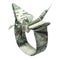 Money Origami CRANE RING Folded with Real One Dollar Bill Isolated