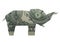 Money Origami Eye ELEPHANT Folded with Real One Dollar Bill Isolated on White Background
