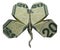 Money Origami Four Leaf CLOVER Shamrock Leaf Symbol Folded with Real 20 Dollars Bill Isolated