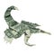 Money Origami Green SCORPION Folded with Real One Dollar Bill Scorpio Zodiac Sign Isolated White Background