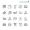 Money outline icon set