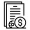 Money papers icon, outline style