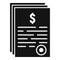 Money papers icon, simple style