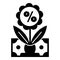 Money percent flower icon, simple style