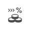Money percent icon and finance concept