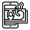 Money phishing icon, outline style