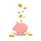 Money pig flat bank icon. Piggy icon save box coin for cash. Piggybank finance economy