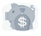 Money piggy bank flat design banking economy save coin finance moneybox piggybank business investment pig box