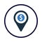 money, pin, location pin, bank location icon