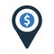 money, pin, location pin, bank location icon