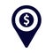 money, pin, location pin, bank location icon