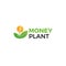 Money plant logo. Growth of investments and investments. Trust Fund logotype