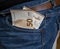 Money in pocket of jeans. Paper Euro banknotes